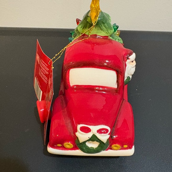 Mr. Christmas Light-Up Nostalgic Ceramic Santa Vintage Red Truck Fresh Cut Trees - Picture 2 of 6